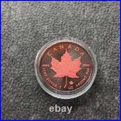 Maple Leaf 1OZ Ruby Ruby 2023 Silver Silver Black Ruthenium Canada Canada 250P2