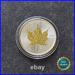 Maple Leaf 2014 Canada Canada 1 oz Silver Silver Gilded 24kt Gold ONLY 5000PCS