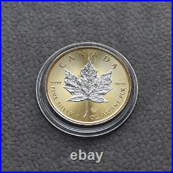 Maple Leaf 2014 Canada Canada 1 oz Silver Silver Gilded 24kt Gold Zert. 5000 ONLY