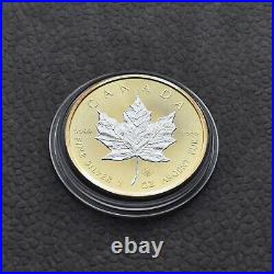 Maple Leaf 2014 Canada Canada 1 oz Silver Silver Gilded 24kt Gold Zert. 5000 ONLY