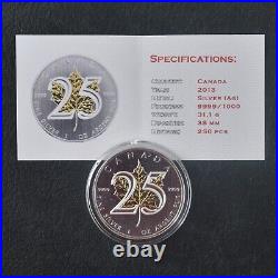 Maple Leaf 25th Anniversary 2013 Canada Canada Silver Silver 24kt Gold ONLY 250 2