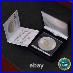 Maple Leaf 30th Anniversary 2018 Canada Canada 1oz Silver Silver Gilded ONLY 300