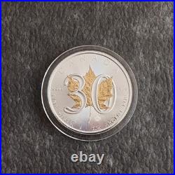 Maple Leaf 30th Anniversary 2018 Canada Canada 1oz Silver Silver Gilded ONLY 300