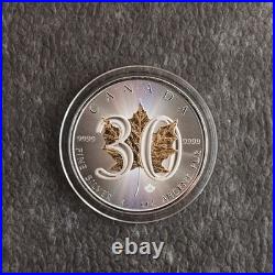 Maple Leaf 30th Anniversary 2018 Canada Canada 1oz Silver Silver Gilded ONLY 300