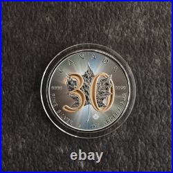 Maple Leaf 30th Anniversary 2018 Canada Canada 1oz Silver Silver Gilded ONLY 300
