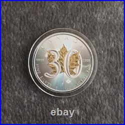 Maple Leaf 30th Anniversary 2018 Canada Canada 1oz Silver Silver Gilded ONLY 300
