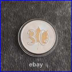 Maple Leaf 30th Anniversary 2018 Canada Canada 1oz Silver Silver Gilded ONLY 300