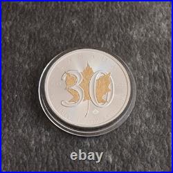 Maple Leaf 30th Anniversary 2018 Canada Canada 1oz Silver Silver Gilded ONLY 300