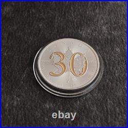 Maple Leaf 30th Anniversary 2018 Canada Canada 1oz Silver Silver Gilded ONLY 300