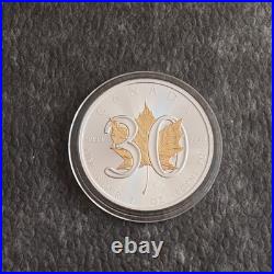 Maple Leaf 30th Anniversary 2018 Canada Canada 1oz Silver Silver ONLY300 Gilded 2