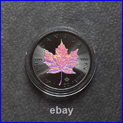 Maple Leaf Black Holographic 2023 Canada Canada Silver Silver CASE Certificate 250BU 1