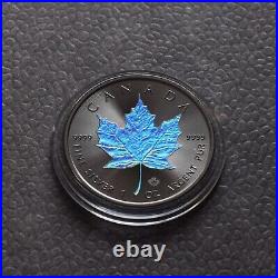 Maple Leaf Black Holographic 2023 Canada Canada Silver Silver CASE Certificate 250BU 1