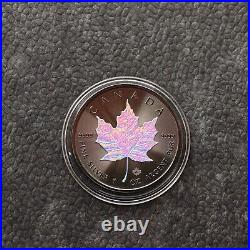 Maple Leaf Black Holographic 2023 Canada Canada Silver Silver CASE Certificate 250BU 1