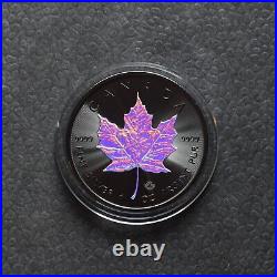 Maple Leaf Black Holographic 2023 Canada Canada Silver Silver CASE Certificate ONLY 250