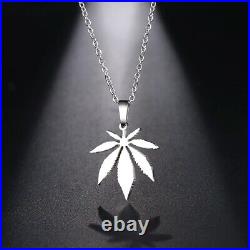 Maple Leaf Choker Pendant 925 Sterling Silver Women Men Leaf Fashion Necklace