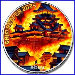 Maple Leaf Grim Reaper Samurai Canada 2024 Silver Coin Black Ruthenium