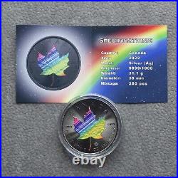 Maple Leaf Rainbow 2022 Silver Silver Black Ruthenium Canada Canada ONLY 250PCS