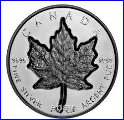 Maple Leaf Super Incuse. Canada $20 2023. 99.99% silver coin, rhodonized