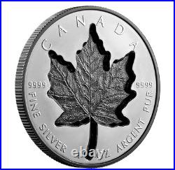 Maple Leaf Super Incuse. Canada $20 2023. 99.99% silver coin, rhodonized
