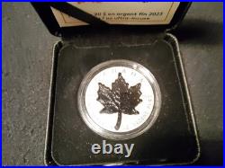 Maple Leaf Super Incuse. Canada $20 2023. 99.99% silver coin, rhodonized Maple Leaf Super Incuse. Canada $20 2023. 99.99% silver coin, rhodonized