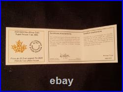 Maple Leaf Super Incuse. Canada $20 2023. 99.99% silver coin, rhodonized