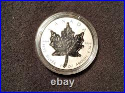 Maple Leaf Super Incuse. Canada $20 2023. 99.99% silver coin, rhodonized