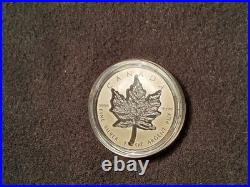 Maple Leaf Super Incuse. Canada $20 2023. 99.99% silver coin, rhodonized