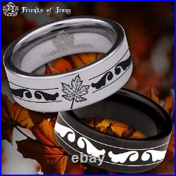 Maple Leaf Tungsten Carbide Ring