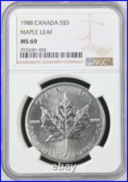 Mystery Box Coin Ngc 1988 Canada Maple 1oz Silver Ngc Ms69 Ms68 Ms67 1 Of 92
