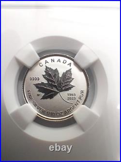 NGC PF70 2025 $2 1/10 oz Silver Coin Canadian Maple Leaf / 18