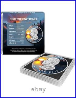 NORTHERN MAJESTY Maple Leaf 1 Oz Silver Coin 5$ Canada 2025