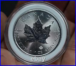 ONE 2022 Canadian Maple Leaf 1 troy ounce 9999 fine silver coin Royal Mint C519