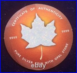Opal Maple Leaf 2000 Canada $5 Silver Maple. 9999 Silver 1 oz No. 03/500