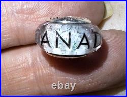 Pandora Canada Exclusive Murano Glass Charm S925 ALE Silver Maple Leaf Design