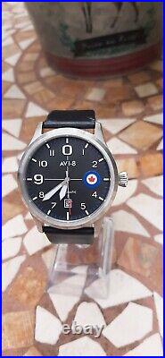 Pilots Avi-8 Automatic Wristwatch. Canadian Maple Leaf Insignia On The Dial