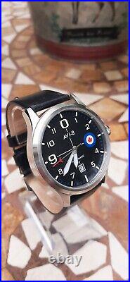 Pilots Avi-8 Automatic Wristwatch. Canadian Maple Leaf Insignia On The Dial