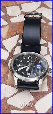 Pilots Avi-8 Automatic Wristwatch. Canadian Maple Leaf Insignia On The Dial