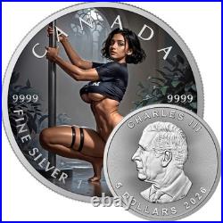 Pole Dance Edition 2026 $5 1 oz Silver Maple Leaf Coloured Coin 200 Mintage