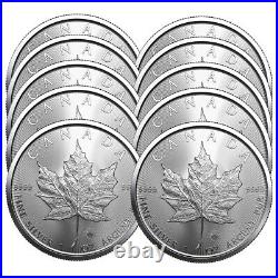 Presale Lot of 10 2022 $5 Silver Canadian Maple Leaf 1 oz BU