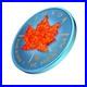 RARE! 1/100 Canada Maple Opal Stone 1oz Silver Coin. 9999 SPACE BLUE -Unsealed
