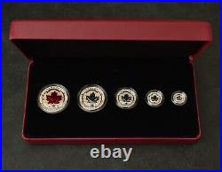 RARE! 2015 Maple Leaf Fine Silver Fractional Set 9999 Silver 5ST Canada Canada