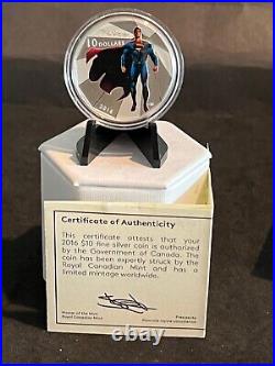 RARE FIND 1oz. 999Silver Maple Leaf BU2016Batman v SupermamDawn of JusticeOGP