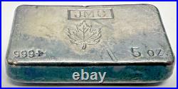 Rare 1965 Vintage JMC Maple Leaf 5oz. 999 Silver Hand Poured Bar? COINGIANTS