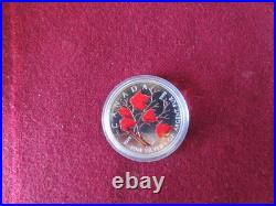 Rare 2004 Canadian Maple Leaf $5 Pure Silver Coin, Colourized Winter WC COA
