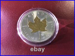 Rare 2014 Candian Mint Maple Silver Bullion with Gold Maple? 999 Fine Silver