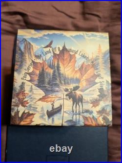 Rare 24Kt Gilded Silver Totem Pole On9999 Fine Silver Canadian Maple Leaf Dollar