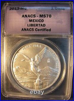 Rare Mexico 2013 Libertad 1 Oz Silver BU MS70 Flawless Grade Not ASE Maple Leaf