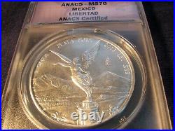 Rare Mexico 2013 Libertad 1 Oz Silver BU MS70 Flawless Grade Not ASE Maple Leaf