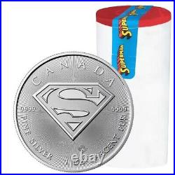 Roll Of 25 2016 $5 CAD Silver Canadian Superman 1 oz Coins BU