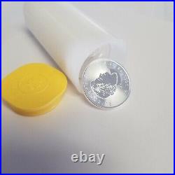 Roll of 25 1 oz Canadian Silver Maple Leaf. 9999 Fine $5 coins
